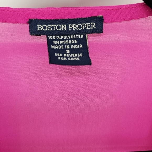 Boston Propper Pink Beaded Embroidered Sheer Flowy Cardigan Blouse Small - Picture 5 of 5